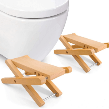 Taillansin Squatting Bamboo Wood Foldable Toilet Stool 